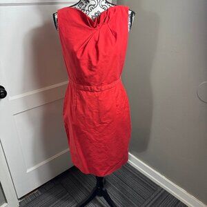 Elie Tahari red knotted satin mini dress career business casual